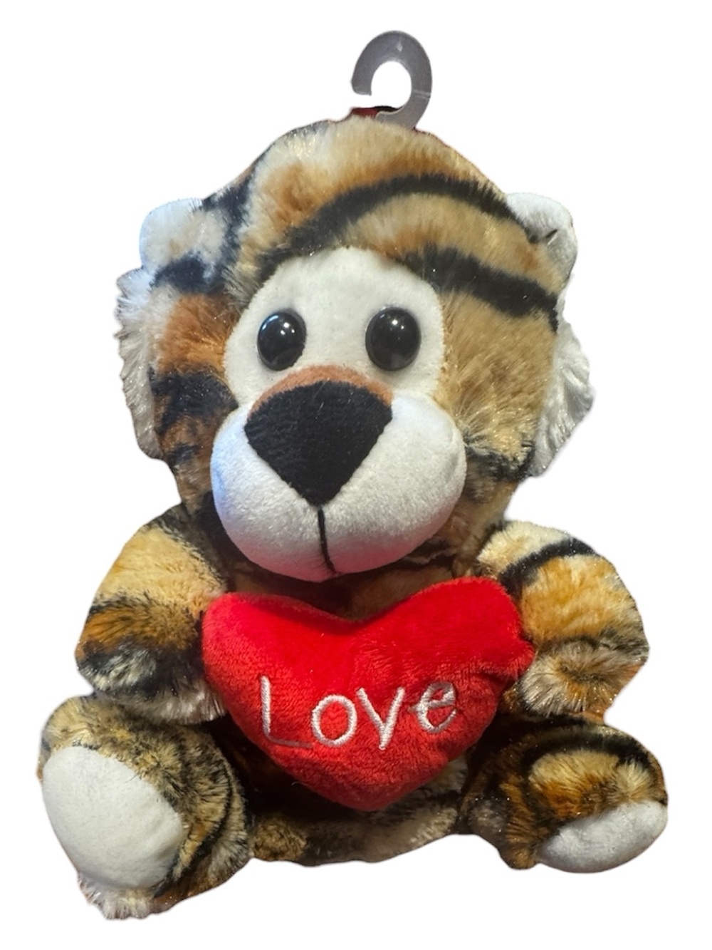 VALENTINE'S DAY Tiger Plush Holding Red Love Heart Gift Toy